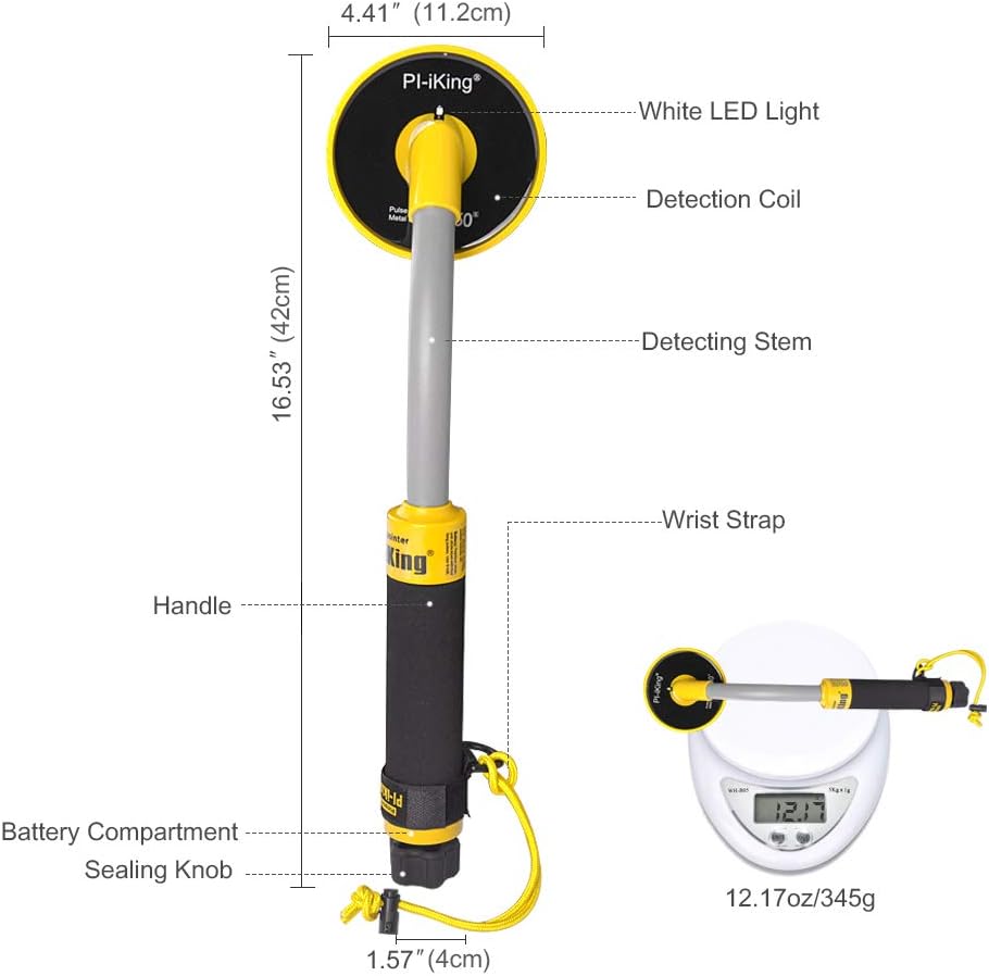 Wedigout Underwater Metal Detector Handheld, 100 Feet Fully Waterproof Metal Detector for Adults, Lightweight Small Gold Finder Metal Detector for Scuba Diving Beach Backyard Seach for Treasure